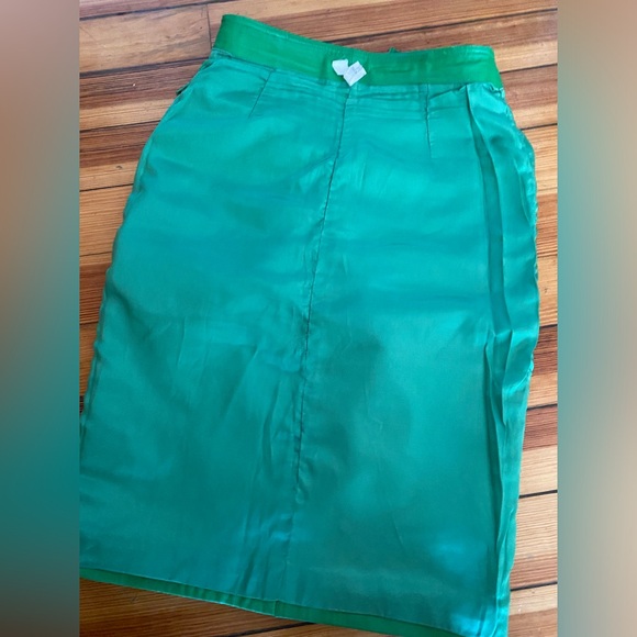 Vintage 80s Genuine Leather Pencil Skirt High Waist knee length skirt made Italy - Picture 3 of 16